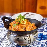 G29 კრევეტები ბოსტნეულით კეცზე