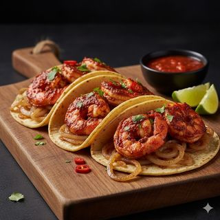 Tacos de gambas a la diabla (3 uds.)