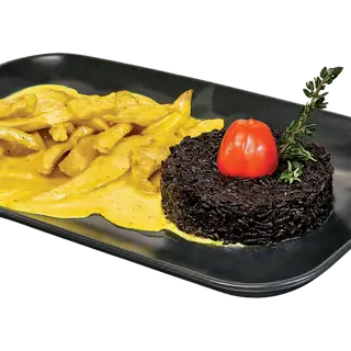 Пиле къри с императорски ориз