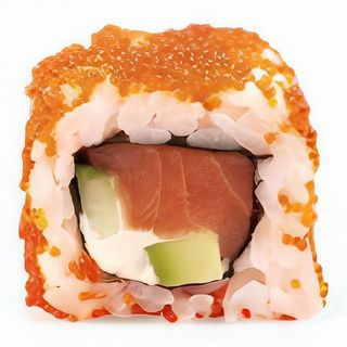 Uramaki Salmón Masago Queso Roll (8 Pzs.)