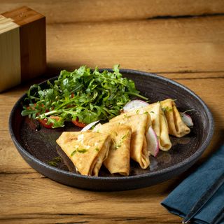 Crepes with salmon and cream cheese