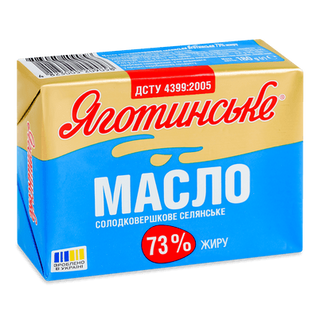 Масло солодковершкове «Яготинське» «Селянське» 73% (180г)