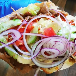 Kebab w bułce z  wołowiną