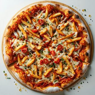 Pizza con patatine fritte
