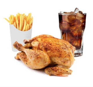 Pollo Asado Entero Con Patatas Fritas Y Refresco