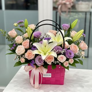 Panier Fleuri Pastel