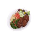 Plato falafel con arroz