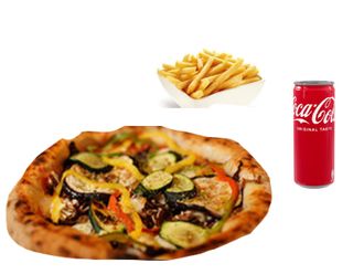 Vegetariana con patatine fritte e bevanda a scelta