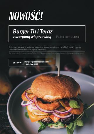 ⭐Burger z szarpaną wieprzowiną w zestawie⭐