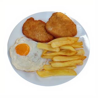 Plato Combinado De Pollo Empanado