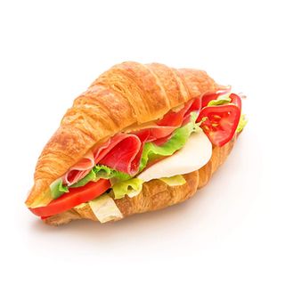 Crudo, fior di latte, insalata & mayo cornetti