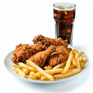 3 uds. de pollo con patatas y refresco