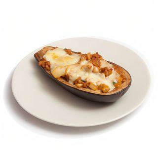 Berenjenas rellenas con arroz blando + bebida