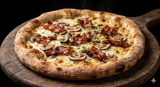 Pizza Bacon And Mushrooms (33 Cm.)