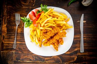 Crispy de pui cu cartofi prăjiți (10 buc)