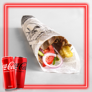 2 x Телешки дюнер XL (550г) + 2 x Coca-Cola кен