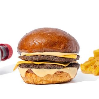 Дабл сирний бургер меню