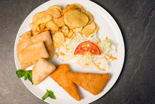 Cascaval pane cu cartofi prajiti 500g