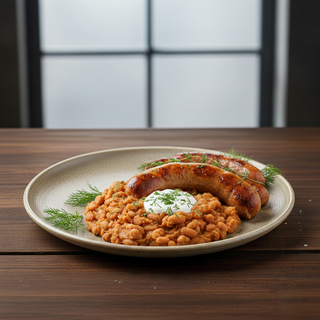 Fasole prajita cu carnati