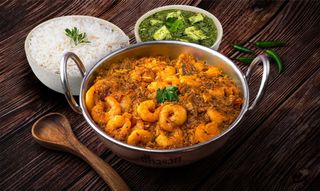 Bowl Prawn Tikka Masala con arroz