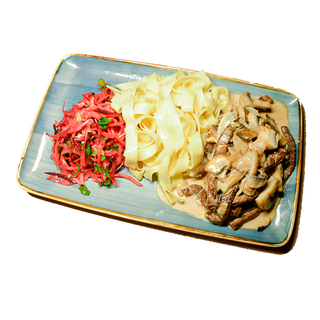 Мясо с грибами