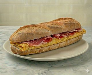 Bocadillo De Tortilla De Jamón Serrano