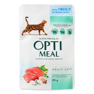 Корм для дорослих котів Optimeal форель в кремовому соусі (85г)