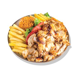 Shaorma de pui la farfurie.