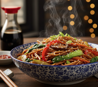 Fideos fritos con verdura