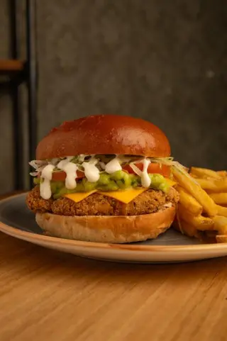 Avo Fried Chicken Burger