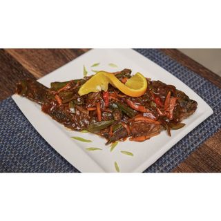 Brown stew fish (Tilapia)