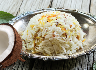 Arroz basmati de coco y azafrán