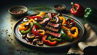 Vită cu ardei și ciuperci