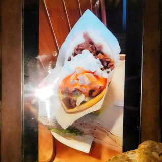 Kebab sólo carne con queso
