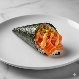 Temaki De Salmón Macerado (1 Ud.)