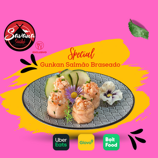 Gunkan Salmão Braseado 4 Unidades