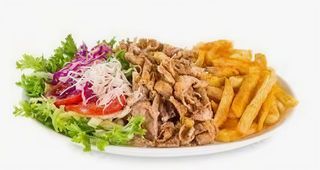 Piatto kebab con pane