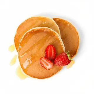 Pancakes De Avena, Zanahorias, Crema De Cachetes Y Frutas Variadas
