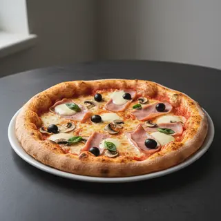 Pizza Prosciutto Funghi uriasa
