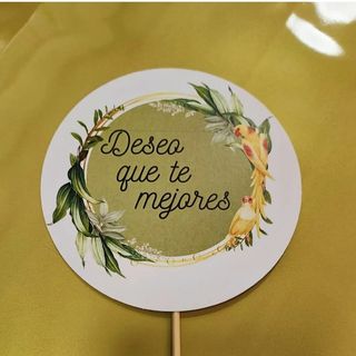 Cartel "Deseo que te mejores" pajaritos