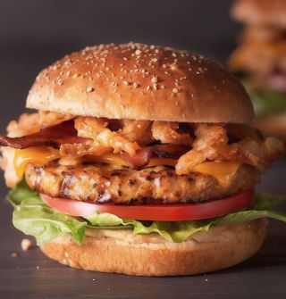 Chicken Fillet Burger with Bacon and Cheese