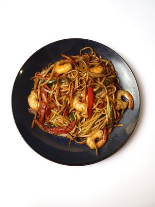 Удон с креветками