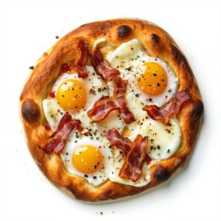 Pizza bianca carbonara