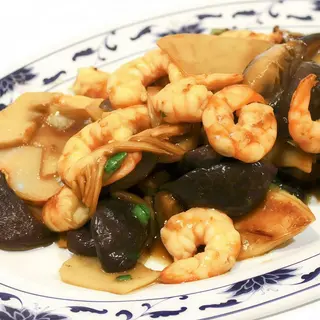 89. Gambas Con Bambú Y Setas