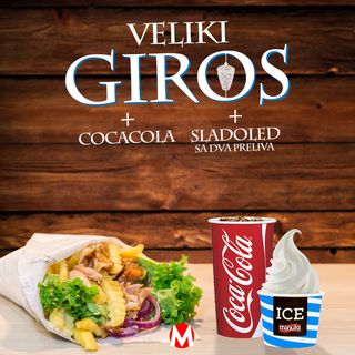 Veliki giros, Coca-cola ili sok po izboru i mali sladoled