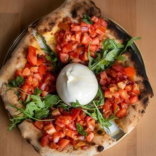 Bruschetta de tomates cherry con burrata