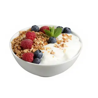 Yogur Con Muesli Fruta Y Sirope De Rosa Casero