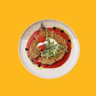 Bakłażan panko z sosem pomidorowym