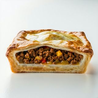 Pastel de carne casero con pan chino