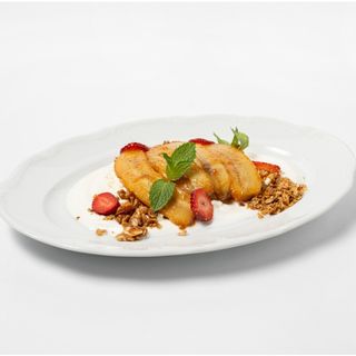 Творог с карамелизированными бананами